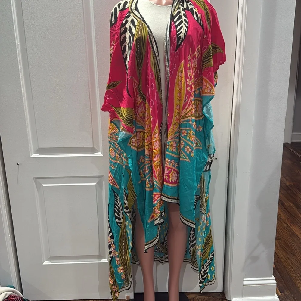 Agua Bendita Dara Kimono MultiColor Cover‎ Up